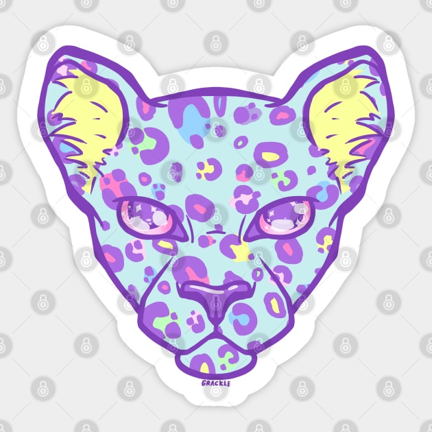 80s Pastel Leopard Sticker by Jan Grackle